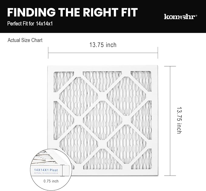 14x14x1 Air Filter MERV 8, HVAC/Furnace AC Filter Replacement, Dust