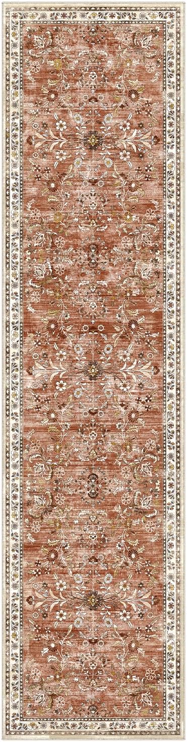 Yamaziot Washable Runner Rug 2x8 – Non Slip Boho Floral Hallway Runner Rug