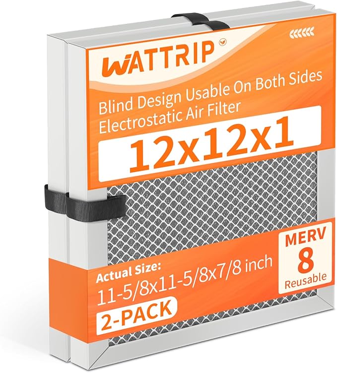 2-Pack 12x12x1 MERV 8 Reusable & Washable Electrostatic Air Filters
