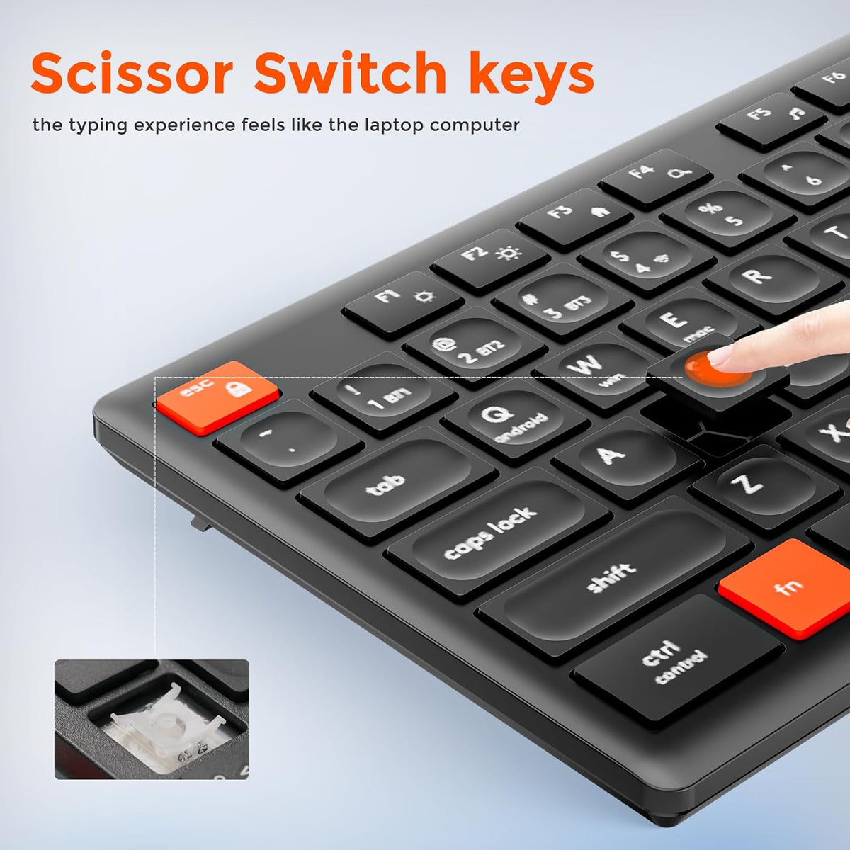 DAREU Wireless Rechargeable Keyboard, Slim Mini Wireless Keyboard