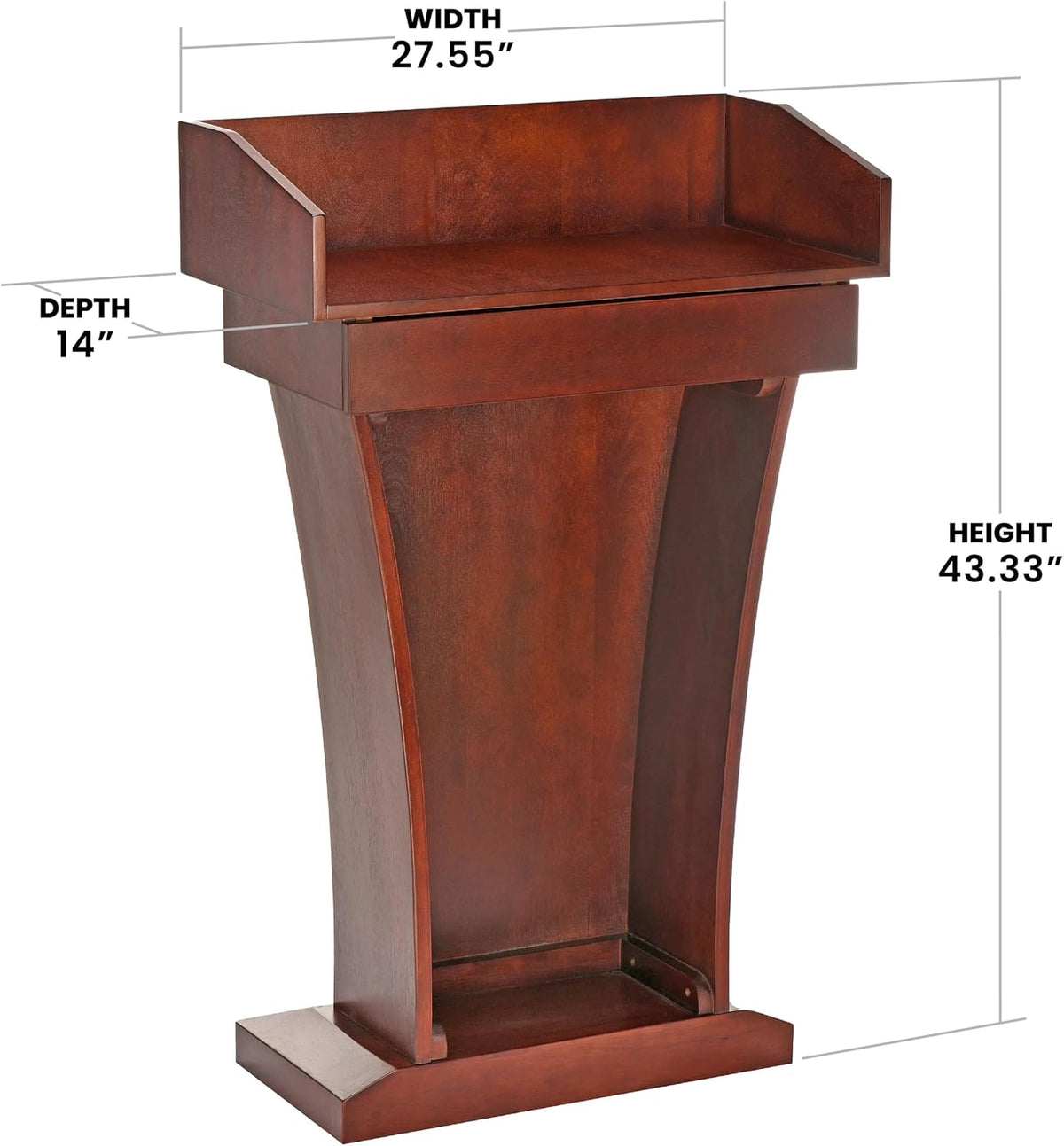 AdirOffice Church Pulpit, Wooden Podium - Height 43.33" Pulpits for Churches with Spacious Drawer (Mahogany)