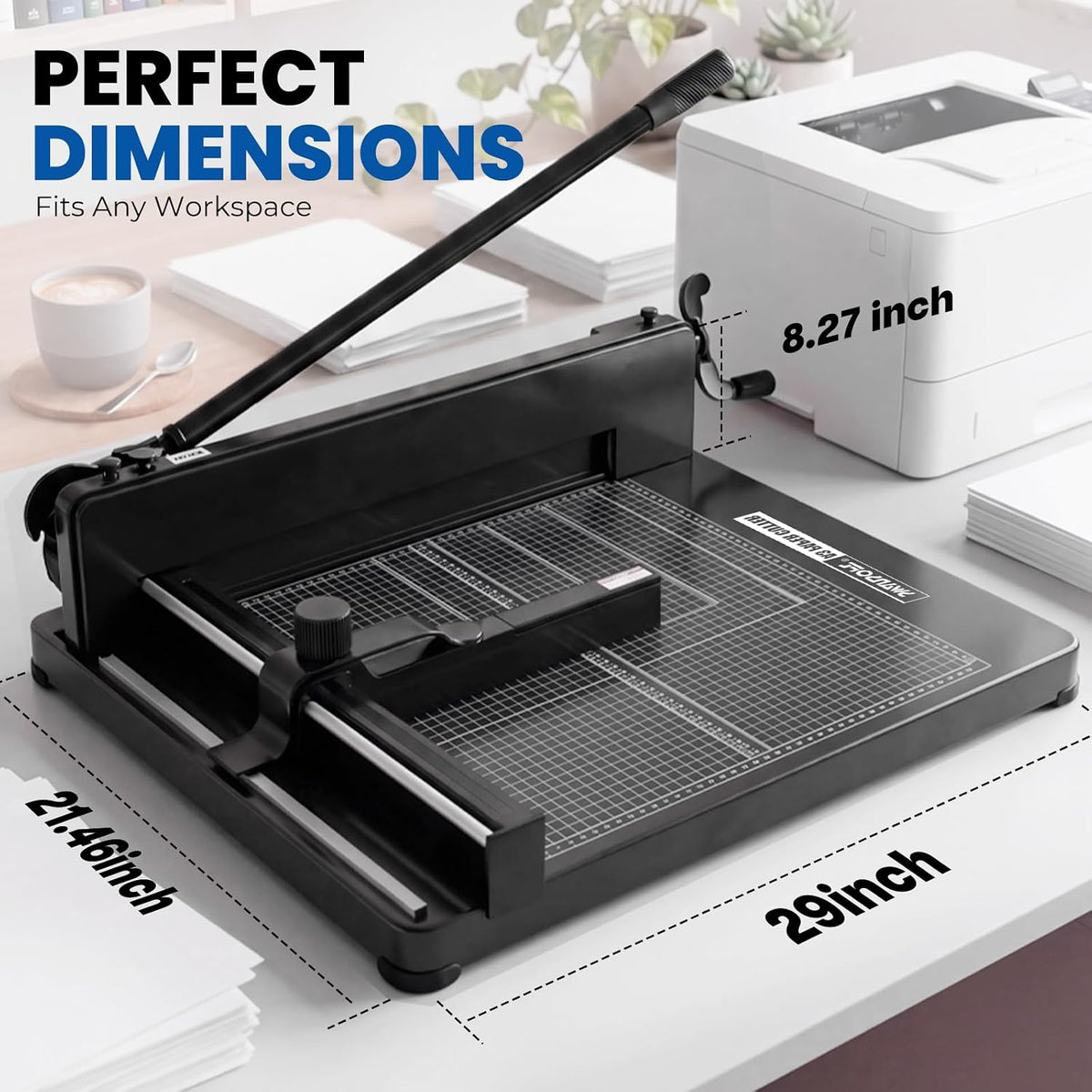 17" Heavy Duty Guillotine Paper Cutter A3 Industrial Stack Trimmer (Black)