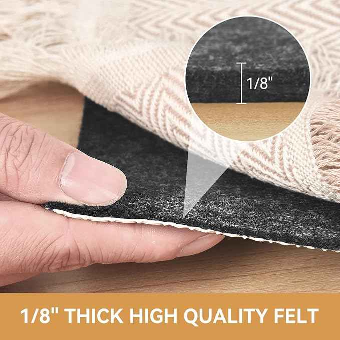 Deep Dream Dual Surface 2'x10' Rug Pad, Waterproof 1/8" Thick Felt + Natural