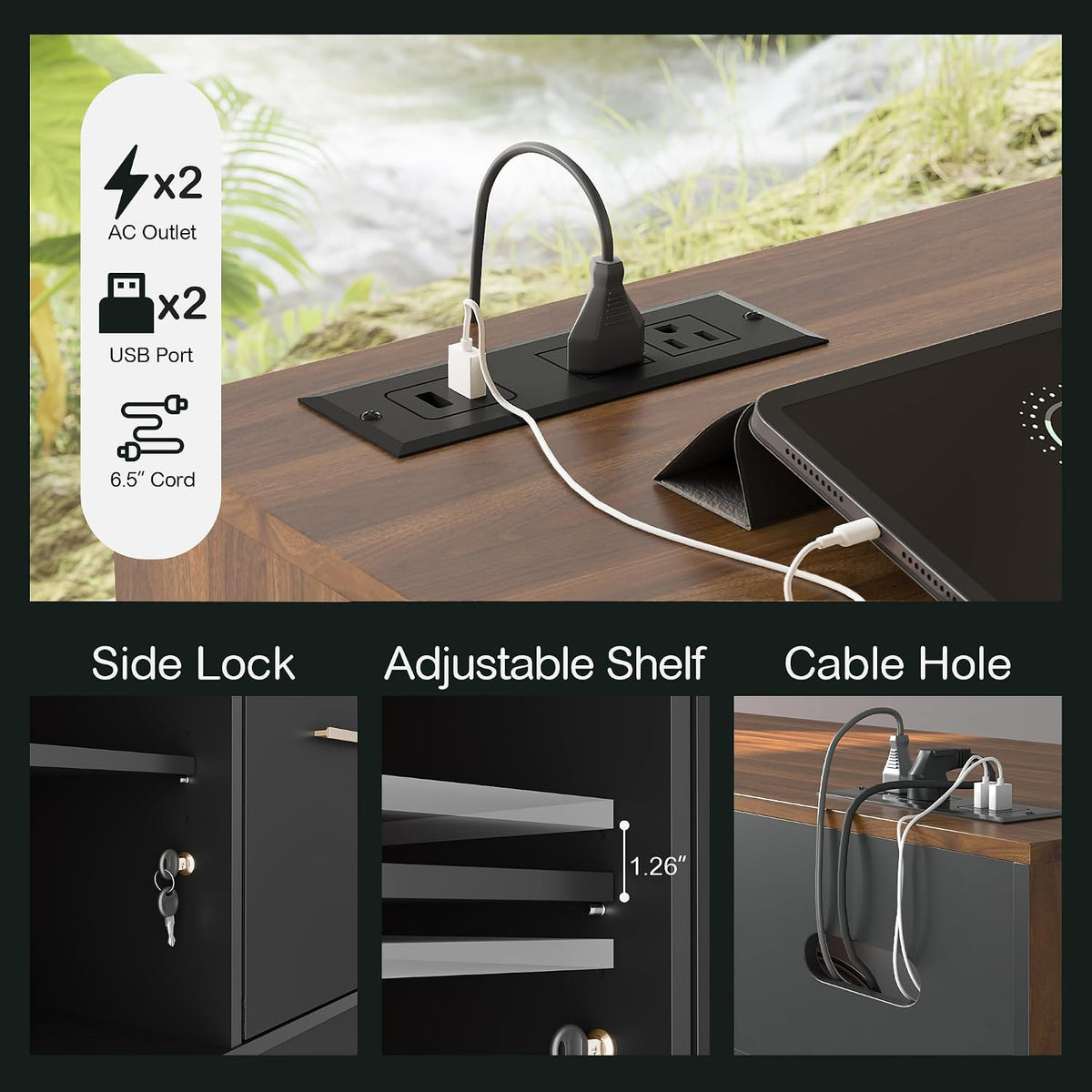 ModernMate 4 Drawer File Cabinet with Lock for Home Office