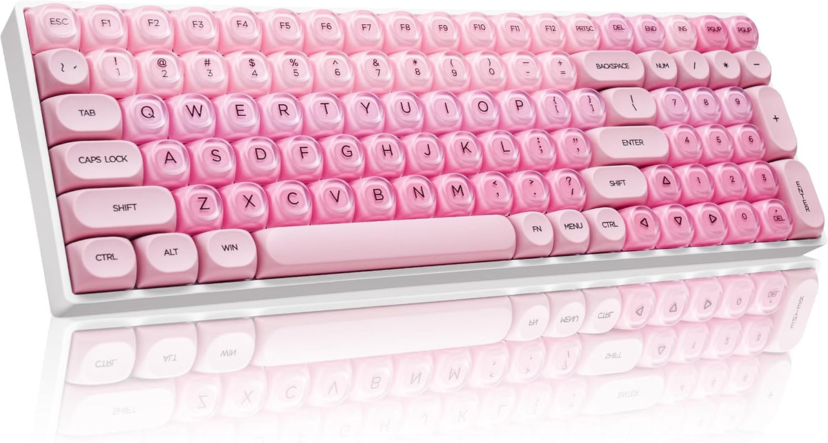 ZORNHER ZH100 Foundation Mechanical Kevboard,Pink Creamy Kevboard with Number Pad,Girly Keyboard,Full Size Gaming Keyboard Cute,Jelly MOA Profile,Creamy Sounding Linear Switches