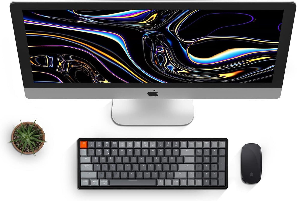 Keychron K4 RGB Hot Swappable Mechanical Keyboard, 96% Layout Bluetooth Wireless/USB Wired Computer Keyboard with Super Red Switch Aluminum Frame for Mac Windows-Version 2