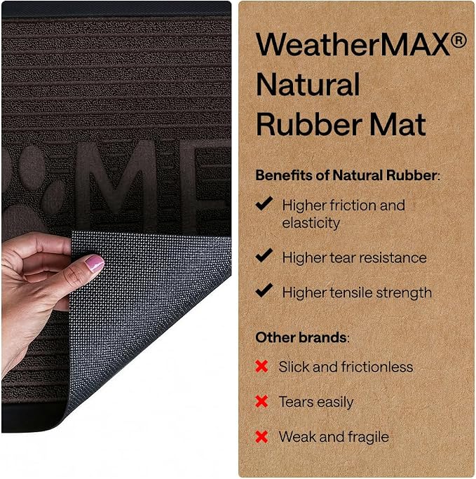 GORILLA GRIP 100% Waterproof All-Season WeatherMAX Doormat US Designed Natural