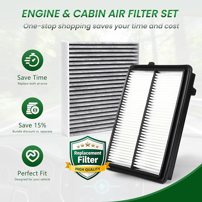 Cabin Engine Air Filter Kit CF11182 CA12605 Fit