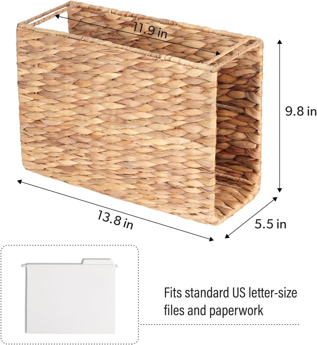 Hanging File Desk Organizer, File Folder Organizer with Handle for Letter Size, Portable Hanging Filing Box for Home Office Document Storage (Option 1)