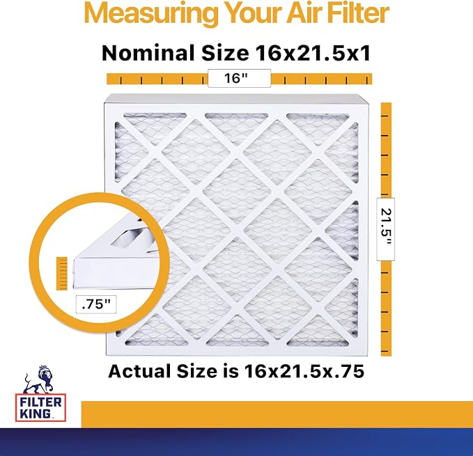 Filter King 16x21.5x1 Air Filter | 6-PACK | MERV 13 | HVAC Pleated AC Furnace