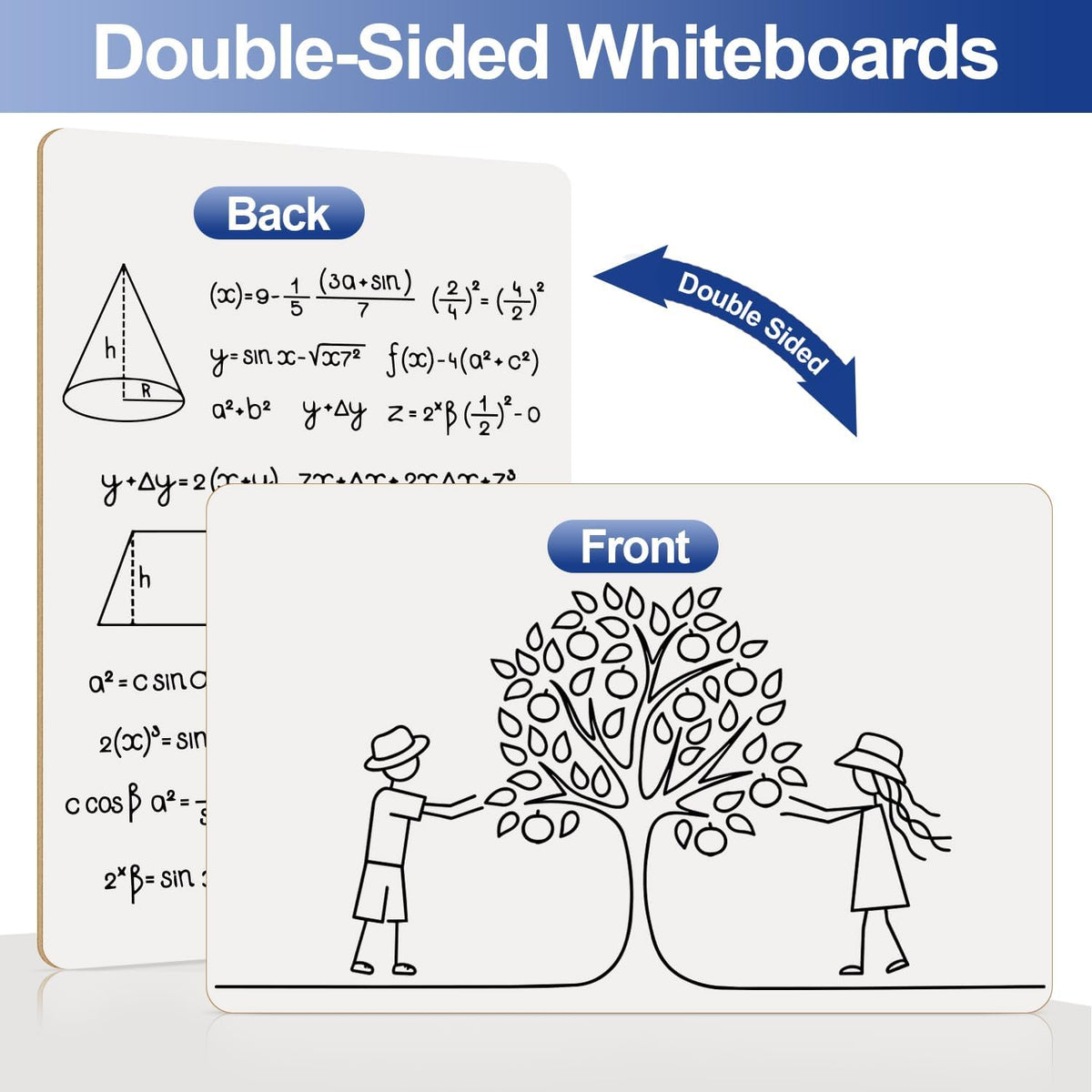 Mini White Boards 32 Pack, 5"x8" Double Sided Small Dry Erase Board