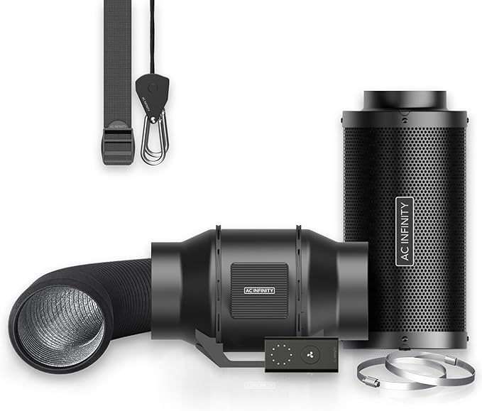 AC Infinity Air Filtration Kit 6”, CLOUDLINE LITE Inline Fan and Carbon Filter