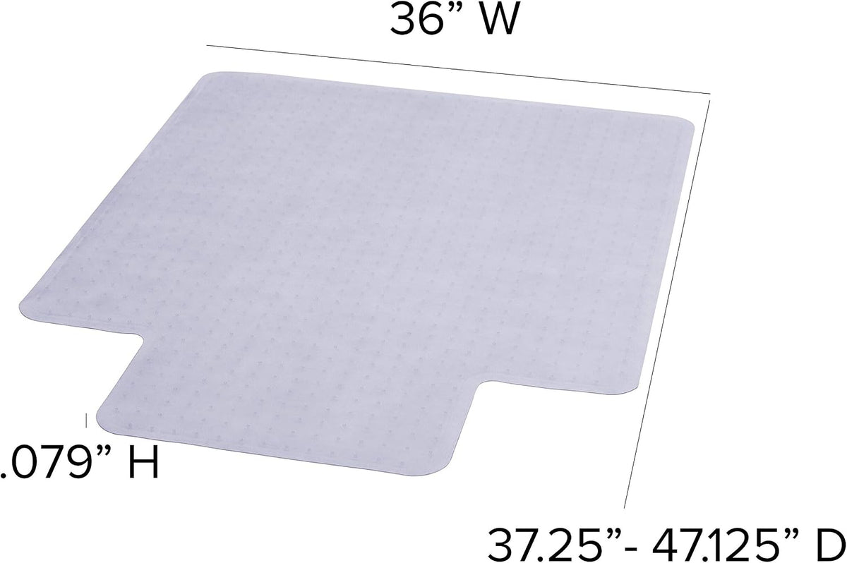 Flash Furniture 36x48" Carpet Chair Mat with Lip