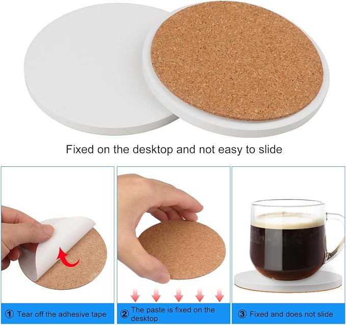 30 Pieces 4 Inch Round Blank Ceramic Coasters, Unglazed Ceramic Tiles Coasters