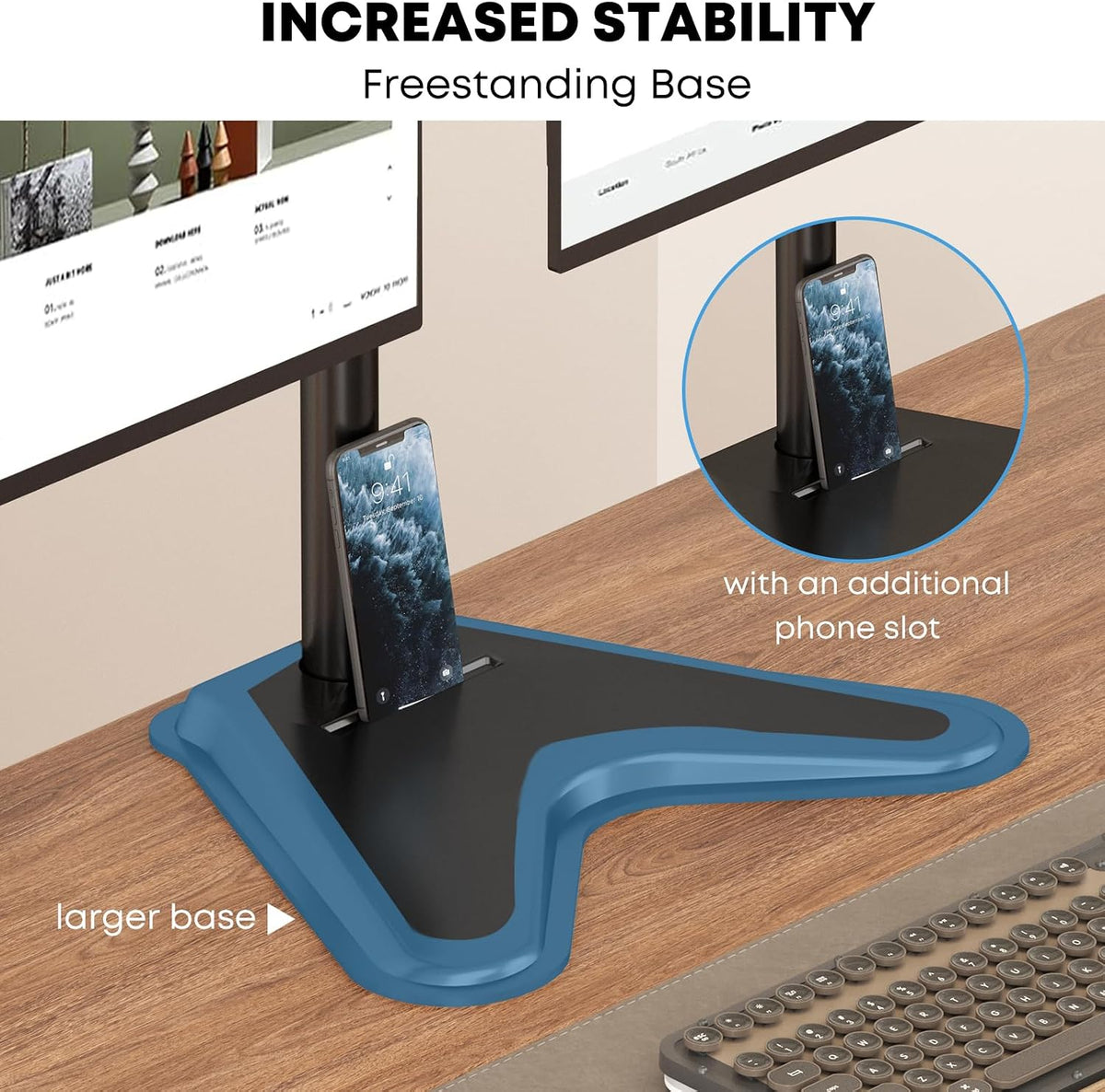 PUTORSEN Quad Monitor Stand for 4 Screens, 17-32", 19.8 lbs Each
