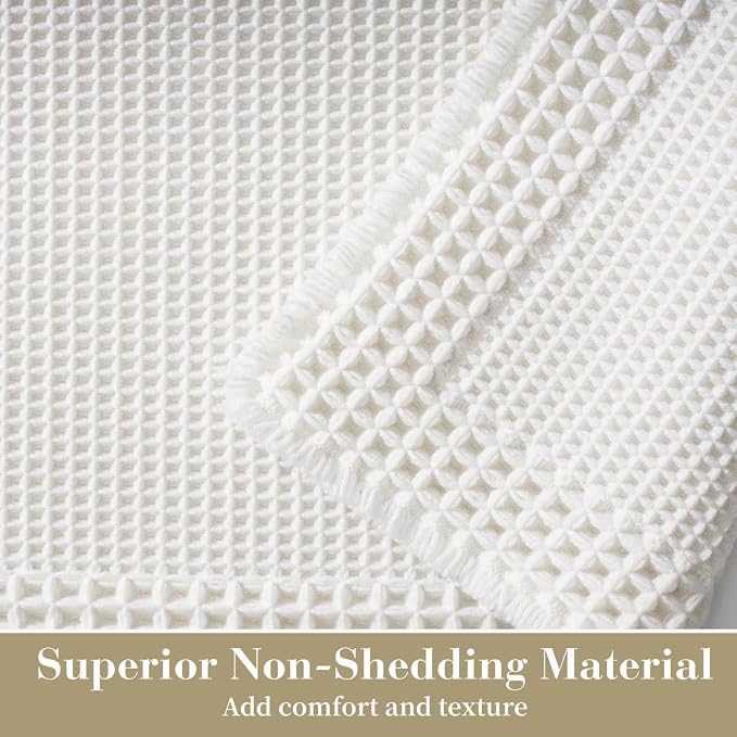 RESARE Waffle Bath Mat for Bathroom, Super Absorbent Bathroom Rugs Non Slip