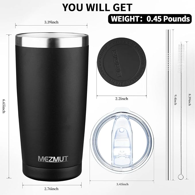 MEZMUT 20oz Insulated Tumbler Cup Travel Coffee Mug