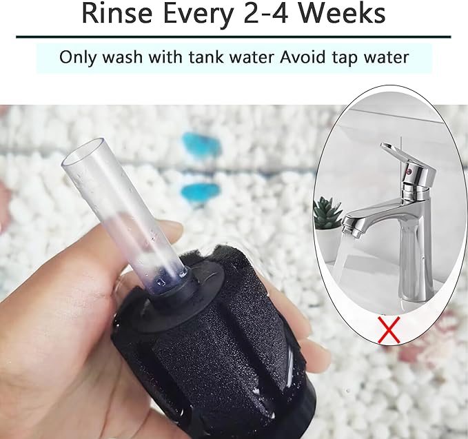 AQUANEAT Aquarium Air Powered Sponge Filter, Fish Tank Bio Bubble Filter
