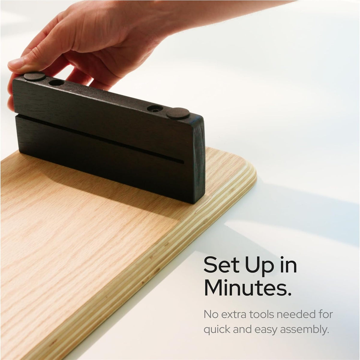 KIVY Dual Monitor Riser With Integrated Metal Shelf - Wooden Desk Shelf