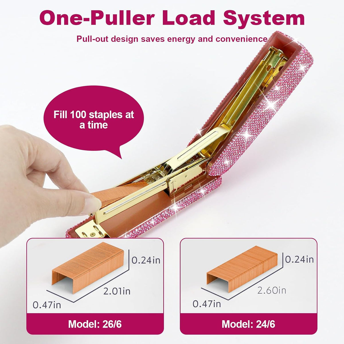 MultiBey Bling Desk Organizer: Stapler, Tape Dispenser, Staple Puller