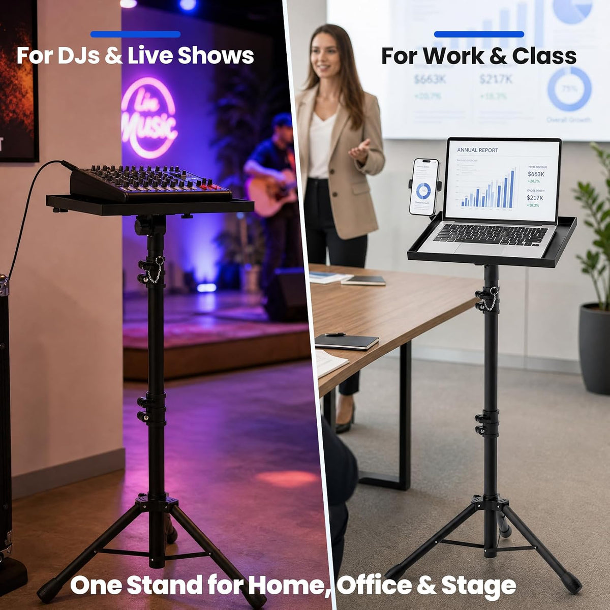 Projector Stand Tripod Laptop Stands Height Adjustable