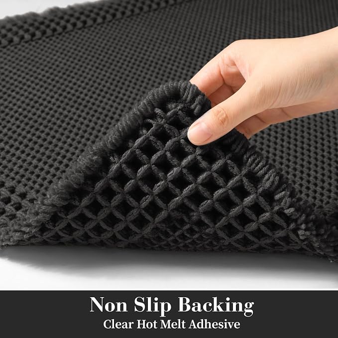 RESARE Waffle Bath Mat for Bathroom, Super Absorbent Bathroom Rugs Non Slip