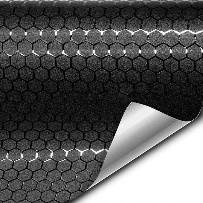 VViViD+ Honeycomb Matte Black Medium Pattern Car Wrap Vinyl (6ft x 5ft)