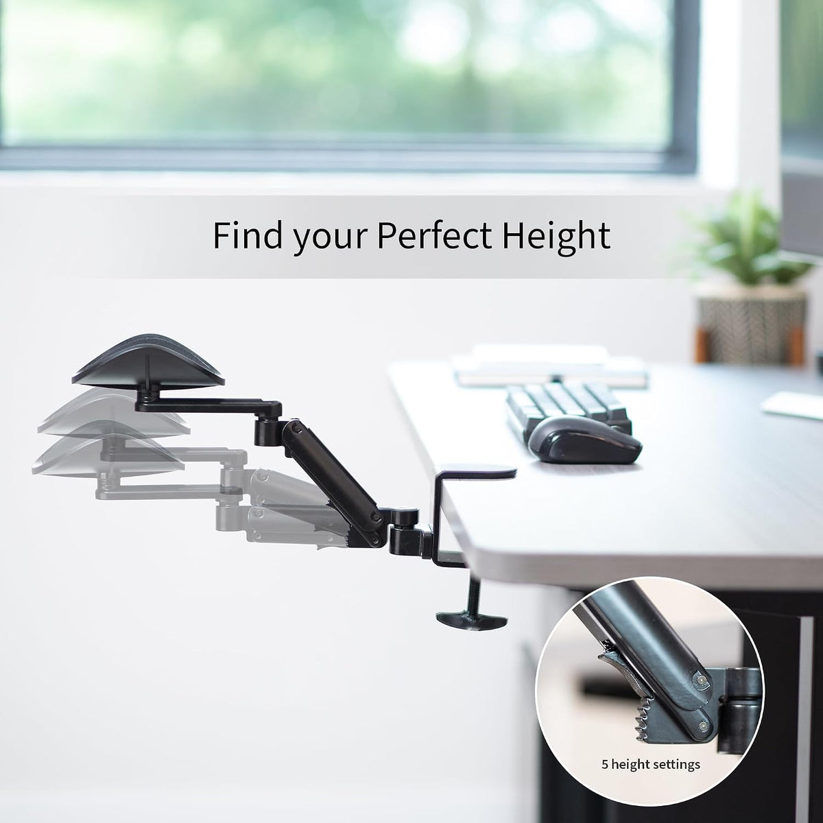 VIVO Clamp-on Adjustable Arm Rest, 360° Rotation