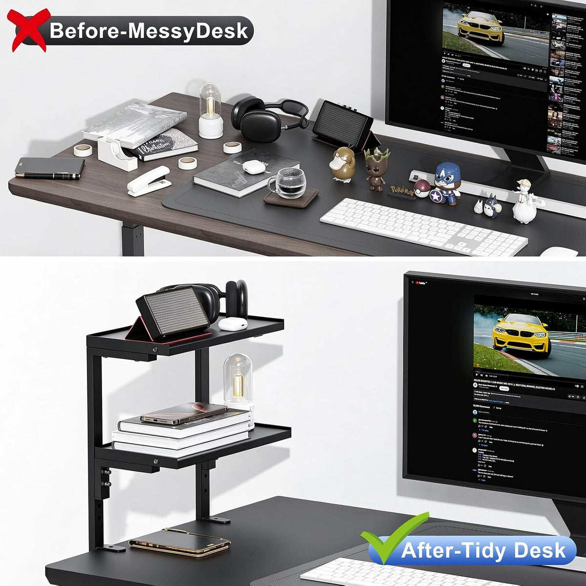Spacrea 2 Tier Clamp on Desk Shelf