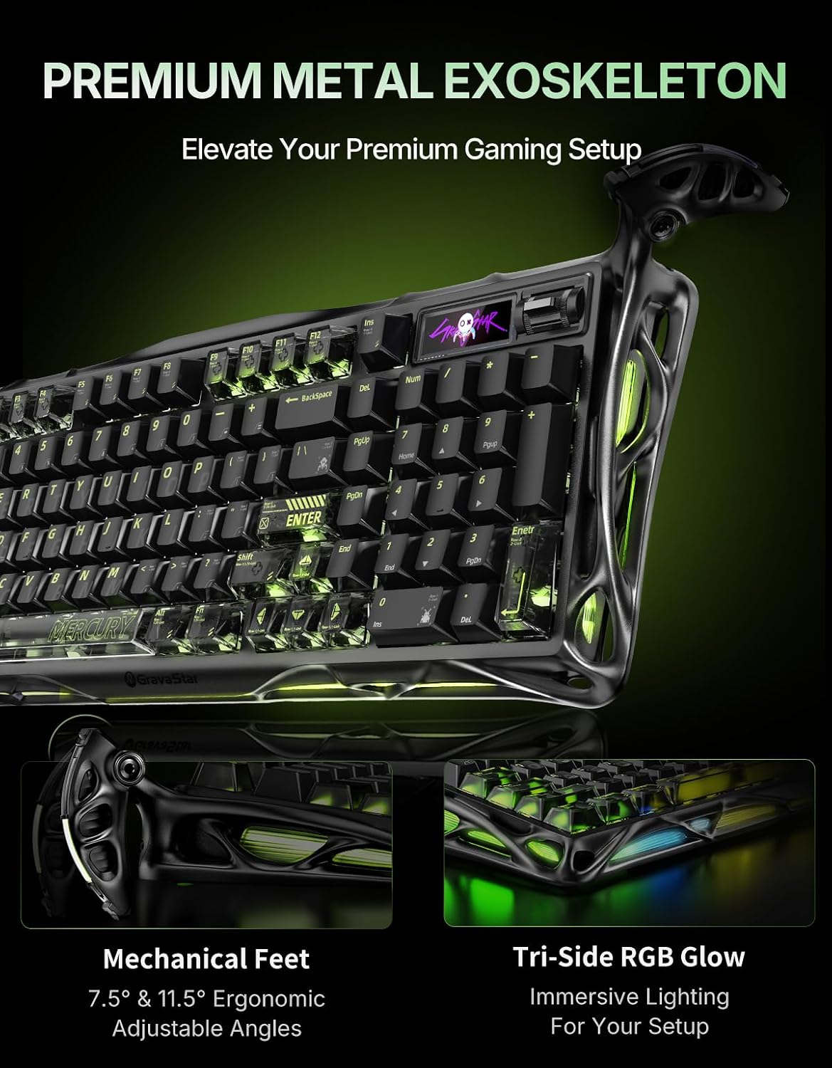 GravaStar Mercury K98 Pro 98 Keys Wireless Mechanical Gaming Keyboard