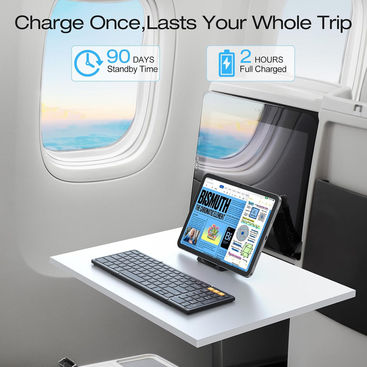 OMOTON Foldable Keyboard for Travel, Full Size with Number Pad, Black