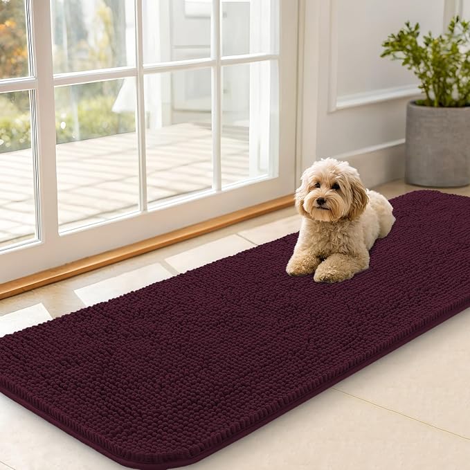 OLANLY Dog Door Mat for Muddy Paws 59x20, Absorbs Moisture and Dirt, Absorbent