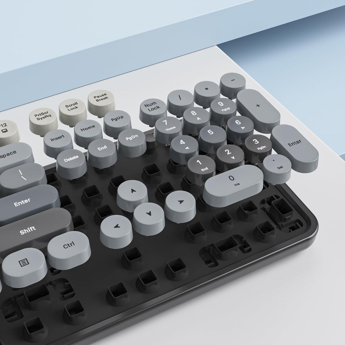 Owpkeenthy Retro Keyboard and Mouse Wireless Gradient Dark