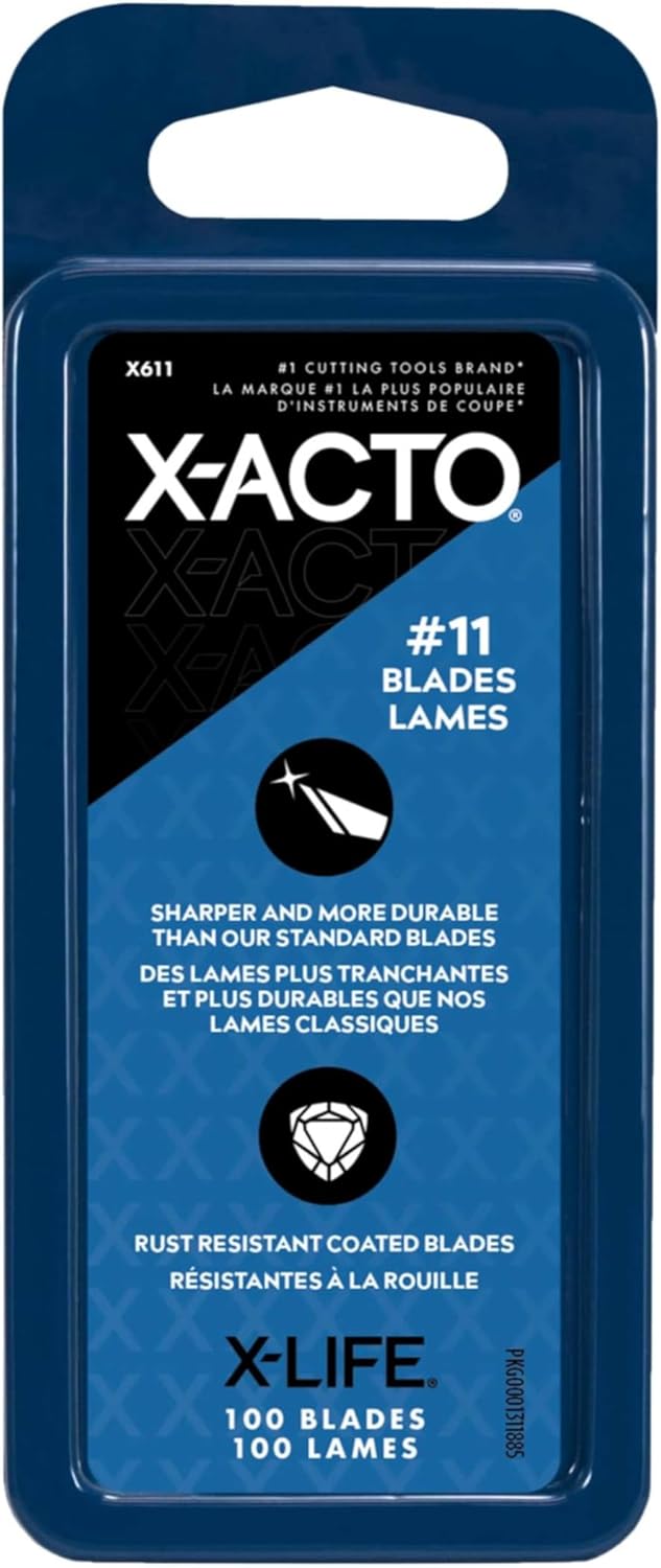 X-ACTO Knife Blades, # 11 Blades, Classic Fine Point, Pack Of 100 - Sharp, Durable, For Cutting and Trimming