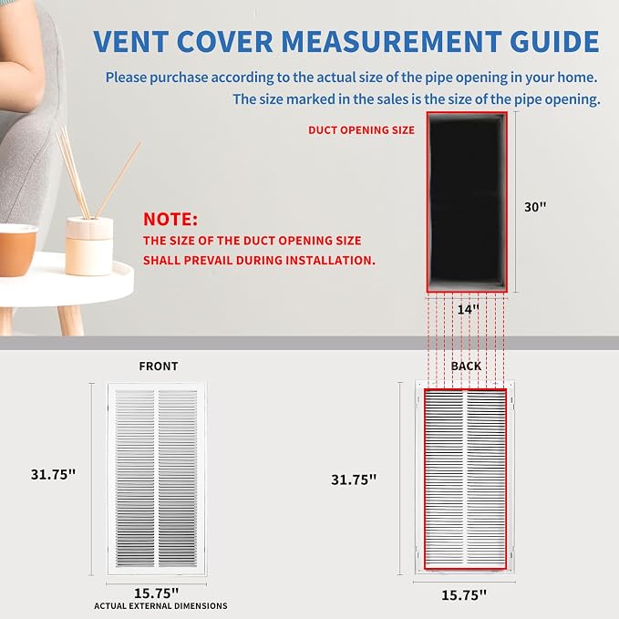 14x30 Return Air Grille, Return Air Vent Cover