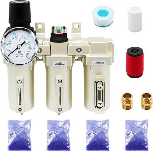 1/2" NPT Industrial Grade 3 Stage Drying System Filter, Coalescing Filter