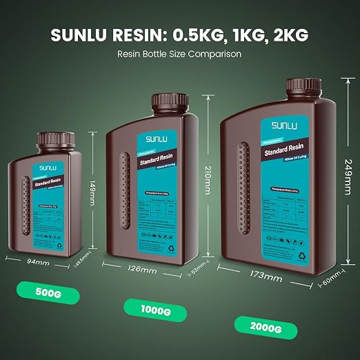 SUNLU 3D Printer Resin 2kg, Fast Curing Standard 3D Resin
