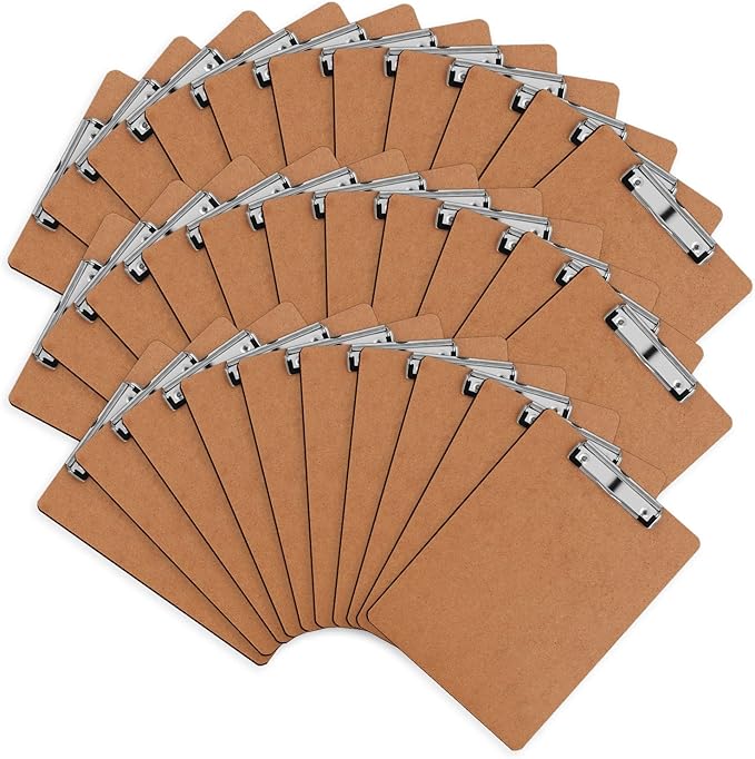 Clipboards, HERKKA 32 Pack Hardboard Office Clipboards Low Profile Clip Standard A4 Letter Size, ECO Friendly