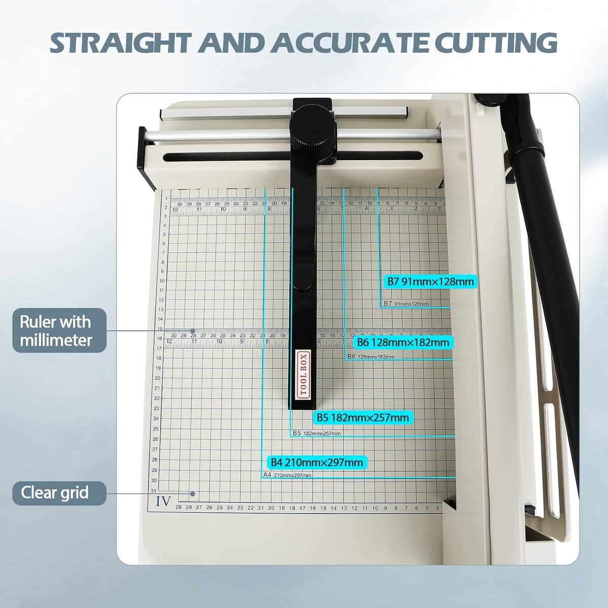 12 Inch Heavy Duty Guillotine Paper Cutter,Cortadora de Papel 400 Sheets Paper Trimmer with Double Safety Protection Durable HSS Blade for Cutting Paper (One Replacement Blade for Free)