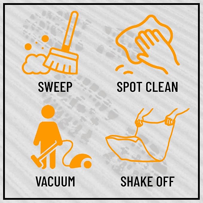 Ottomanson 6'6" x 13' Mud Mat Area Rug Scraper Carpet
