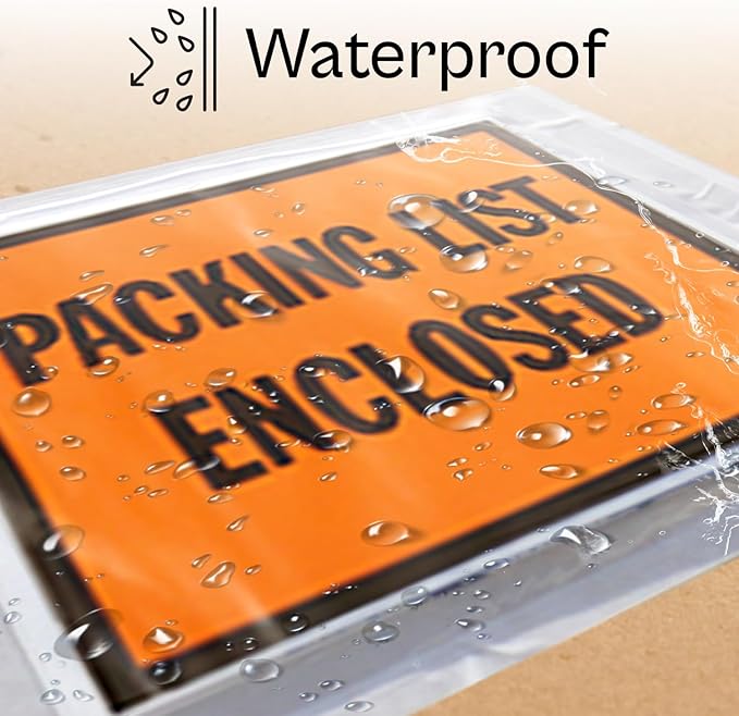 Packing List Enclosed Shipping Envelope 7"x5.5" Full Face Pouches Adhesive Bags 1000 Pack