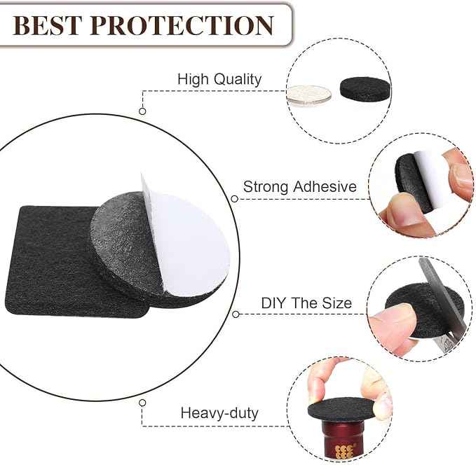Yelanon Felt Furniture Pads -182 Pcs Premium Felt Pads