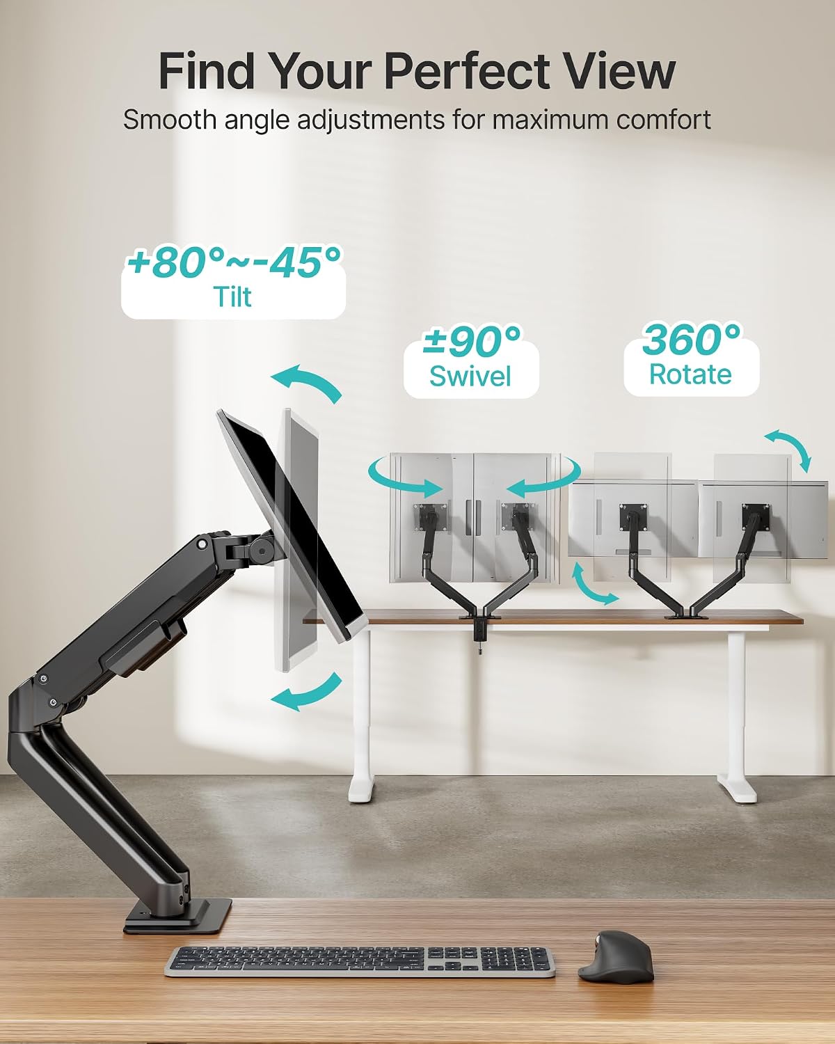 Pegzone Dual Monitor Arm for Up to 32 Inch Screen, Heavy Duty Monitor Mount