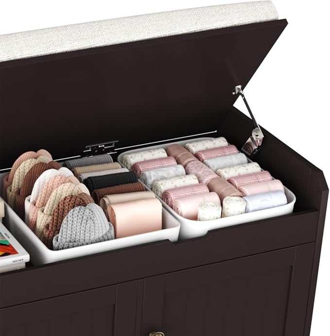 HOMEFORT 41.3" Shoe Bench with Lift Top Storage, Entryway Bench with Cushioned