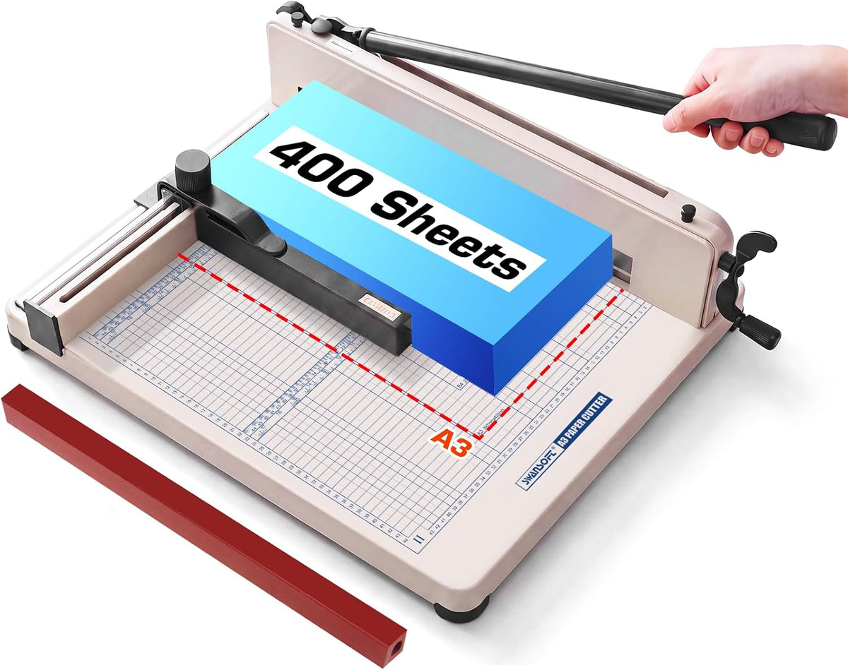 SWANSOFT 17" Heavy Duty Guillotine Paper Cutter A3 Industrial Stack Trimmer