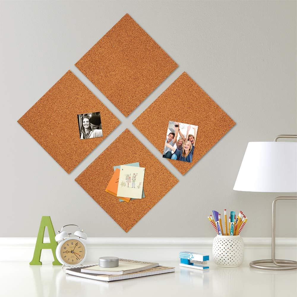 Quartet Cork Tiles, Bulletin Board Cork Panels 12" x 12" x 3/16", Natural, 8 Count (108) 12" x 12" (Pack of 10)