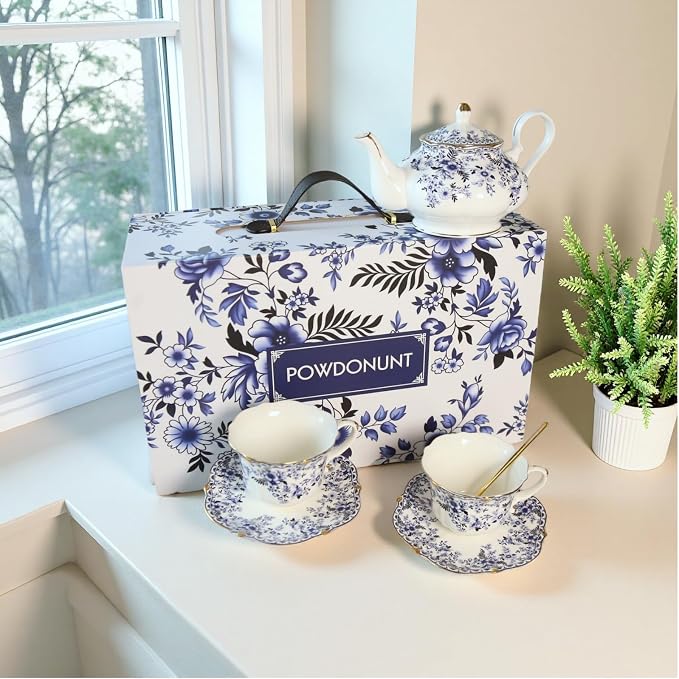 Vintage Floral Porcelain Bone China Tea Set