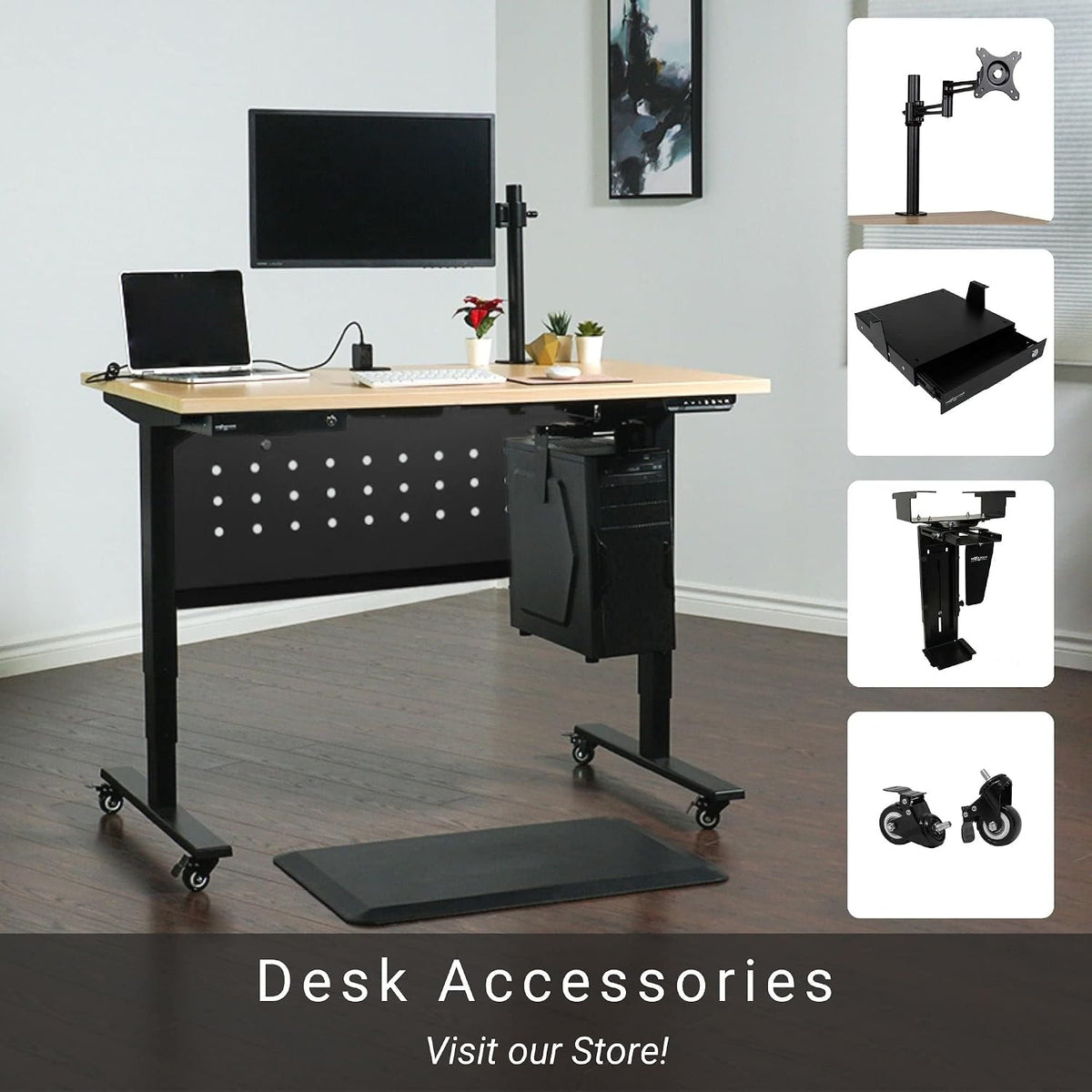 Progressive Automations Under Desk Cable Tray Organizer - White