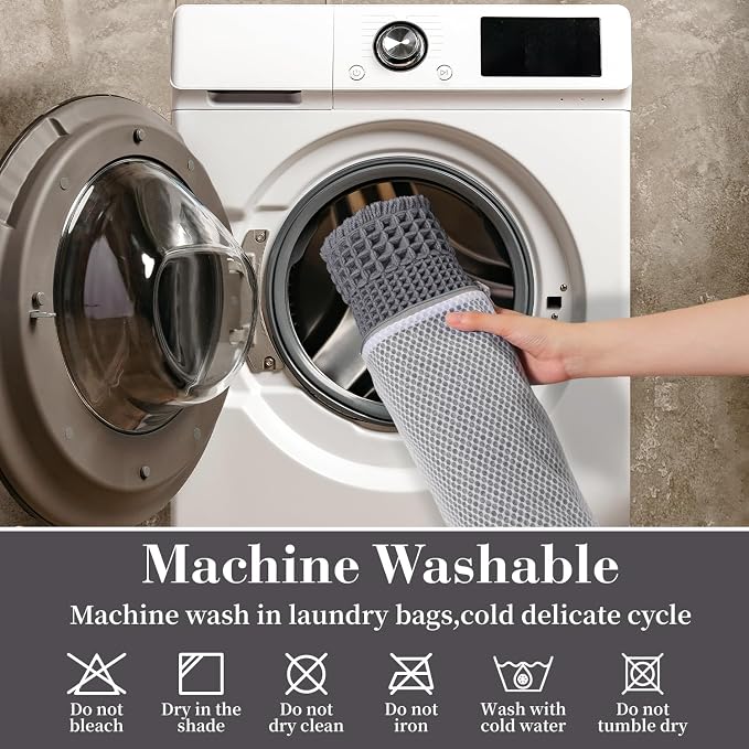 RESARE Waffle Bathroom Runner Rugs, Super Absorbent Bath Mat Non Slip Washable
