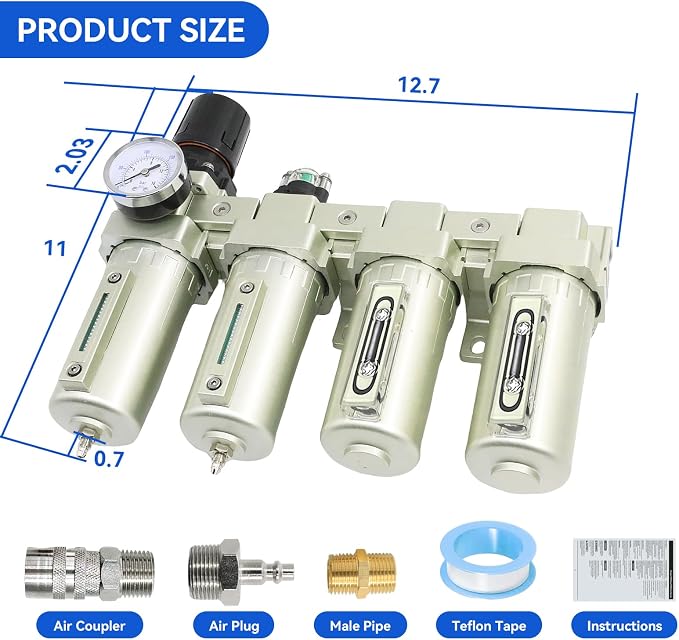 1/2" NPT Industrial Grade 4 Stage Air-Dryer-for-Compressor,